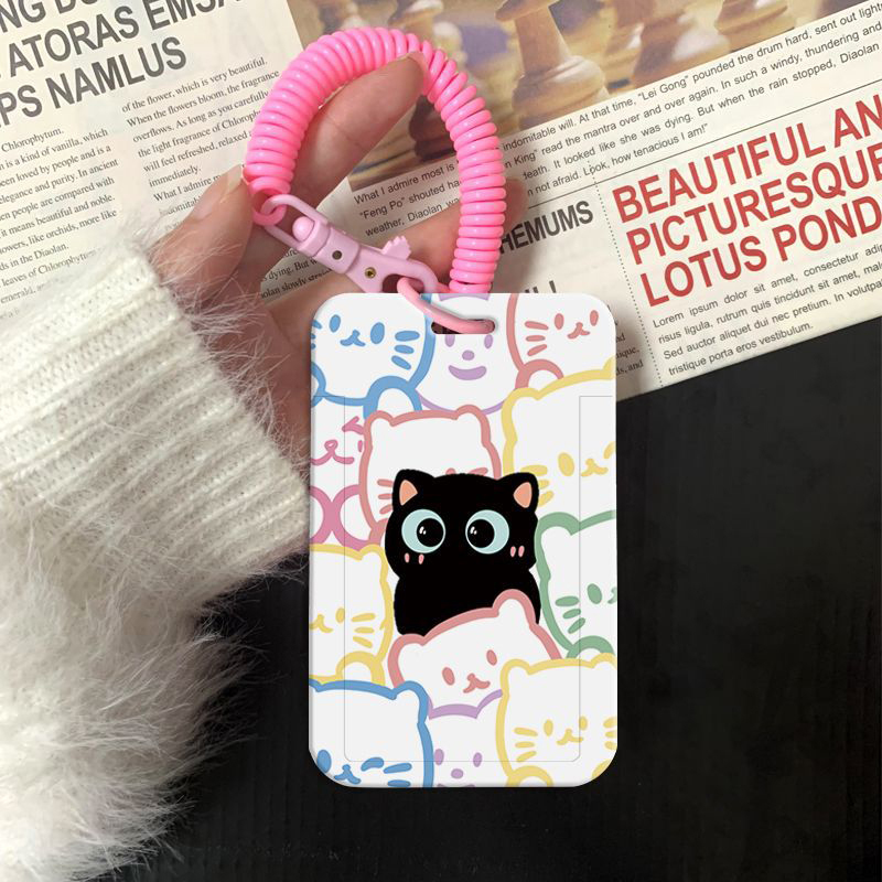 Lanyard Badge Holder - حامل بطاقة القط لطيف للطلاب ،