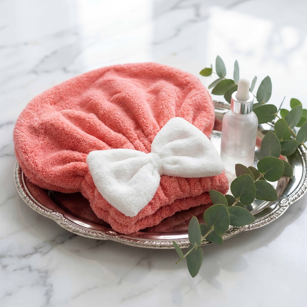 Head Wrap Turban - قبعة تجفيف الشعر من الألياف الدقيقة،