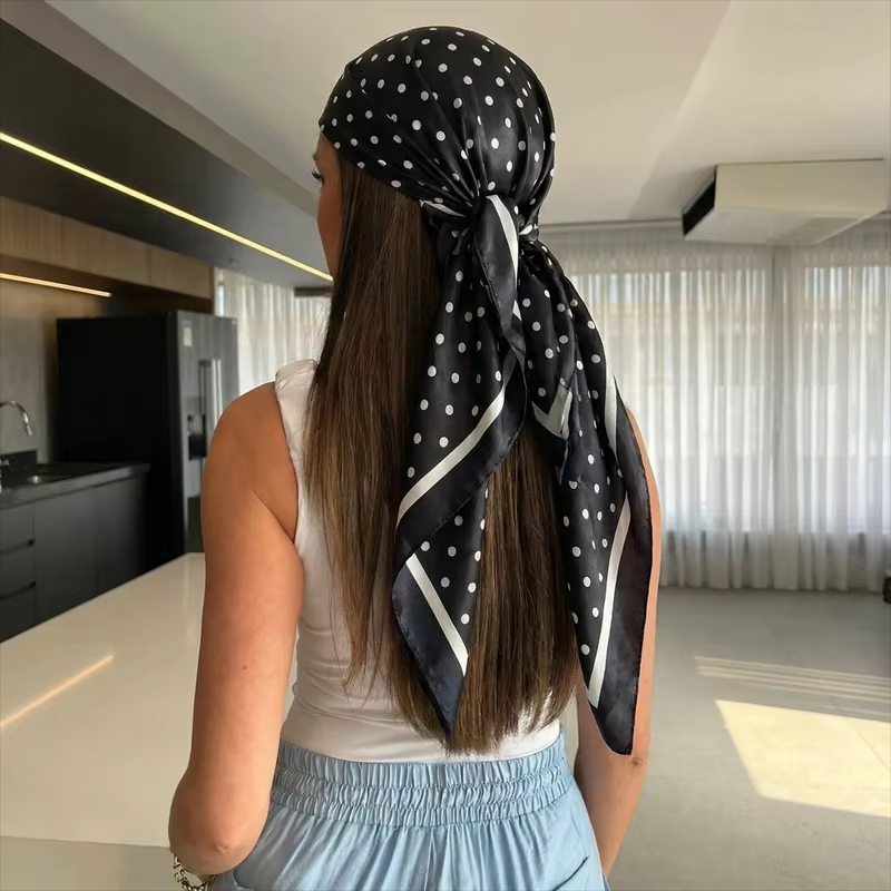 وشاح مربع جديد بطبعة النقاط لع - مراجعة Head Wrap Turban وسعره