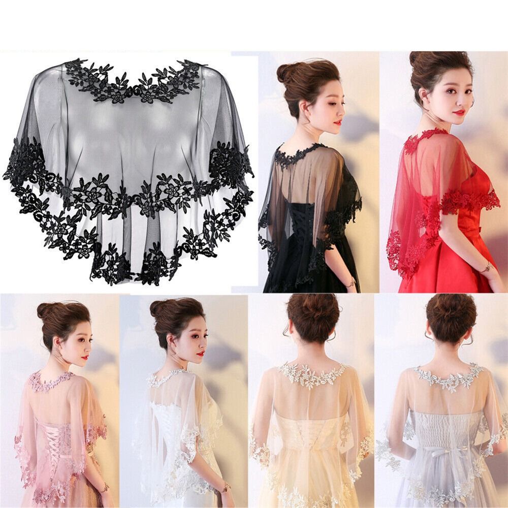 أزياء من الدانتل قصيرة الأكمام - مراجعة Stole Wedding Shawl وسعره