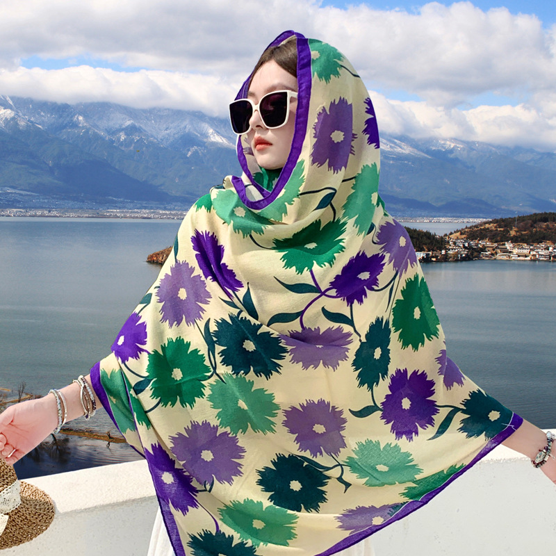 شال باشمينا مطبوع على الطراز ا - مراجعة Pashmina Wrap Large وسعره