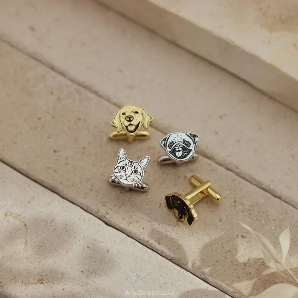 أزرار أكمام مخصصة بصور الحيوان - مراجعة Tie Clip Silver وسعره