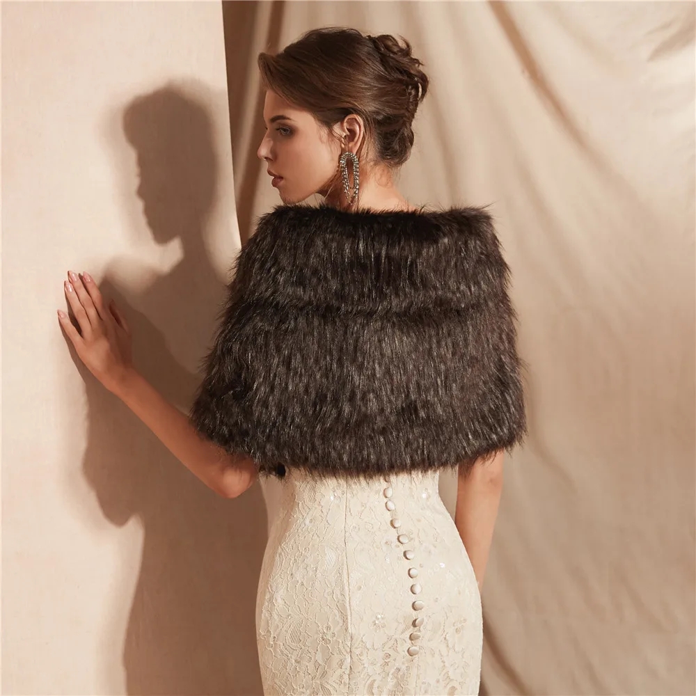 غلاف زفاف أنيق من الفرو الصناع - مراجعة Stole Wedding Shawl وسعره