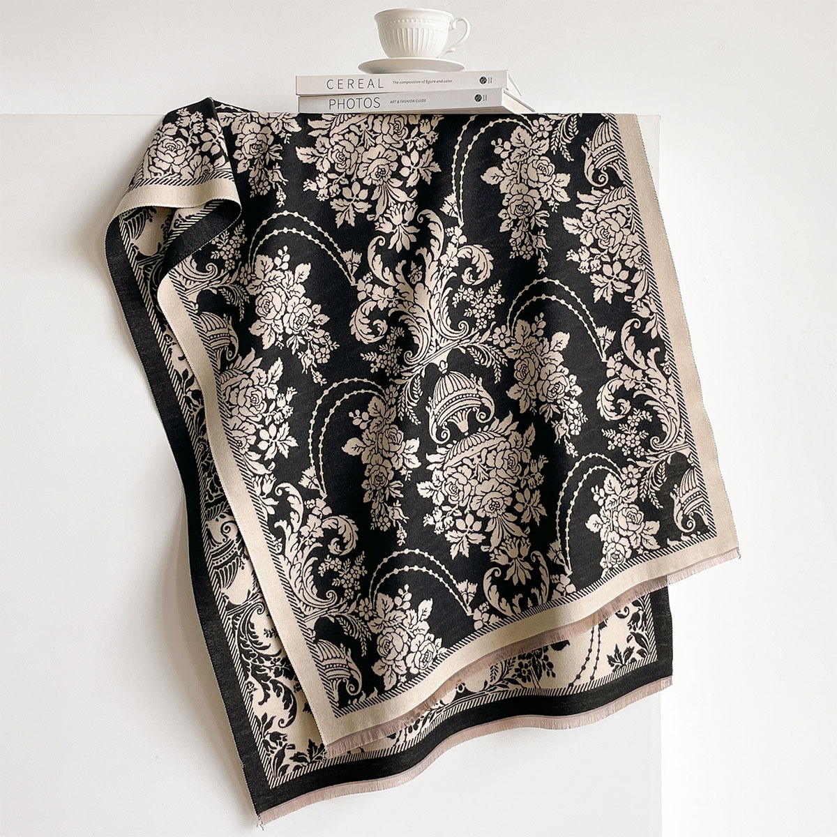وشاح نسائي من الكشمير الصناعي  - مراجعة Pashmina Wrap Large وسعره