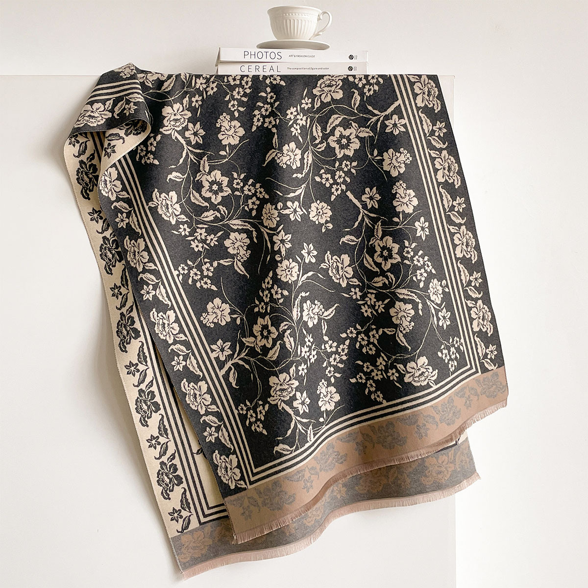 وشاح نسائي من الكشمير الصناعي، - مراجعة Pashmina Wrap Large وسعره