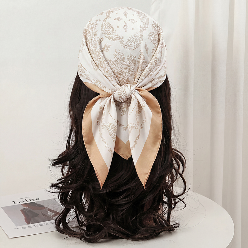 وشاح مربع من الساتان الحريري ب - مراجعة Head Wrap Turban وسعره